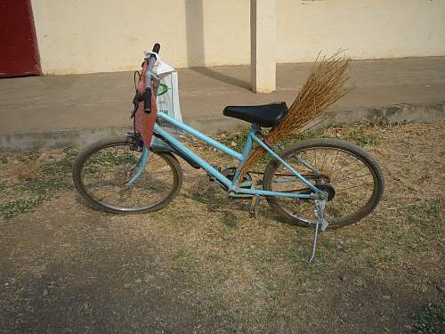 Bicycle with broom